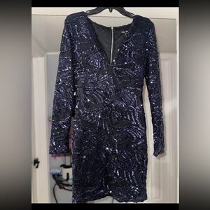 Black and Purple Sequin Dress
